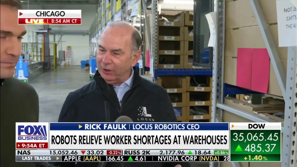 Video: Fox Business LIVE : Robots Help Fill Orders as Labor Shortage Continues