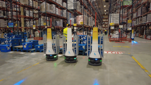 DHL Locus Origin Robots in Warehouse