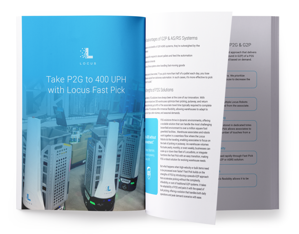 Take P2G to 400 UPH with Locus Fast Pick white paper cover