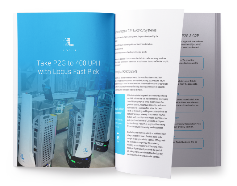 Take P2G to 400 UPH with Locus Fast Pick white paper cover