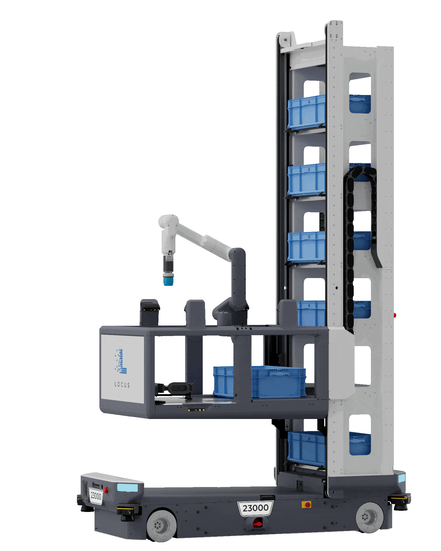 Locus Array robot picking autonomously in the aisle